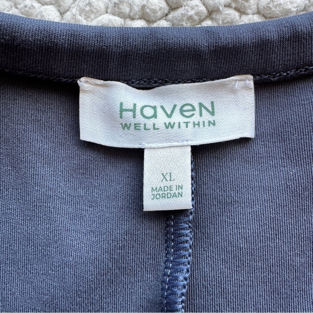 HAVEN WELL WITHIN, XL, BLUE, Dress with 3/4 sleeves, 92% cotton, casual. - Picture 5 of 11